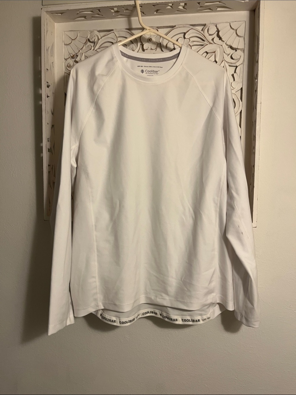 Coolibar UPF 50, White Long Sleeve Sun Tee